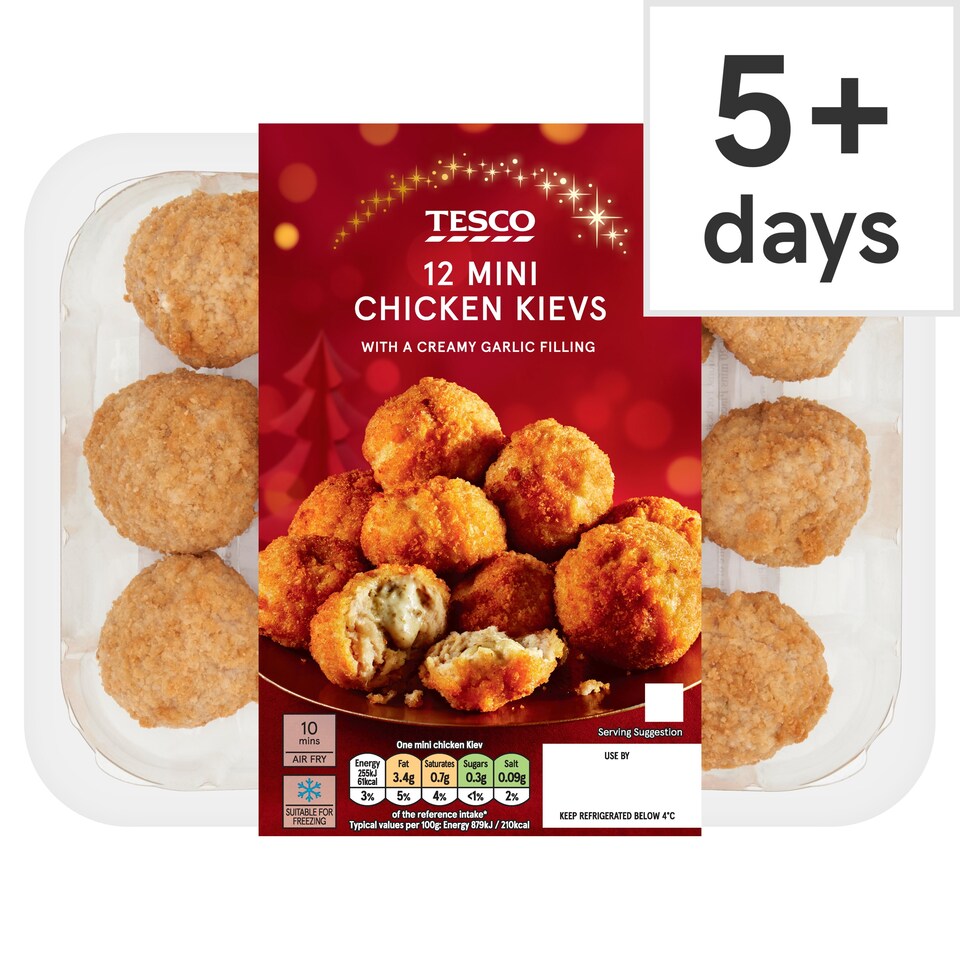 Tesco 12 Mini Chicken Kievs 360G
