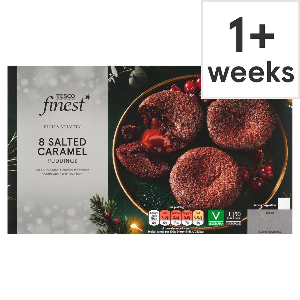 Tesco Finest Salted Caramel Melt In The Middle Puddings 8 Pack