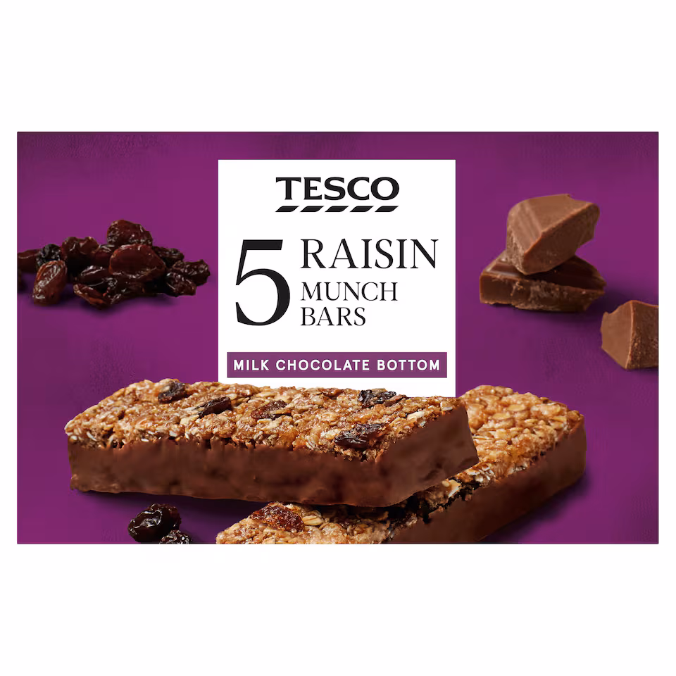 Tesco 5 Raisin Munch Bars 160G 160G