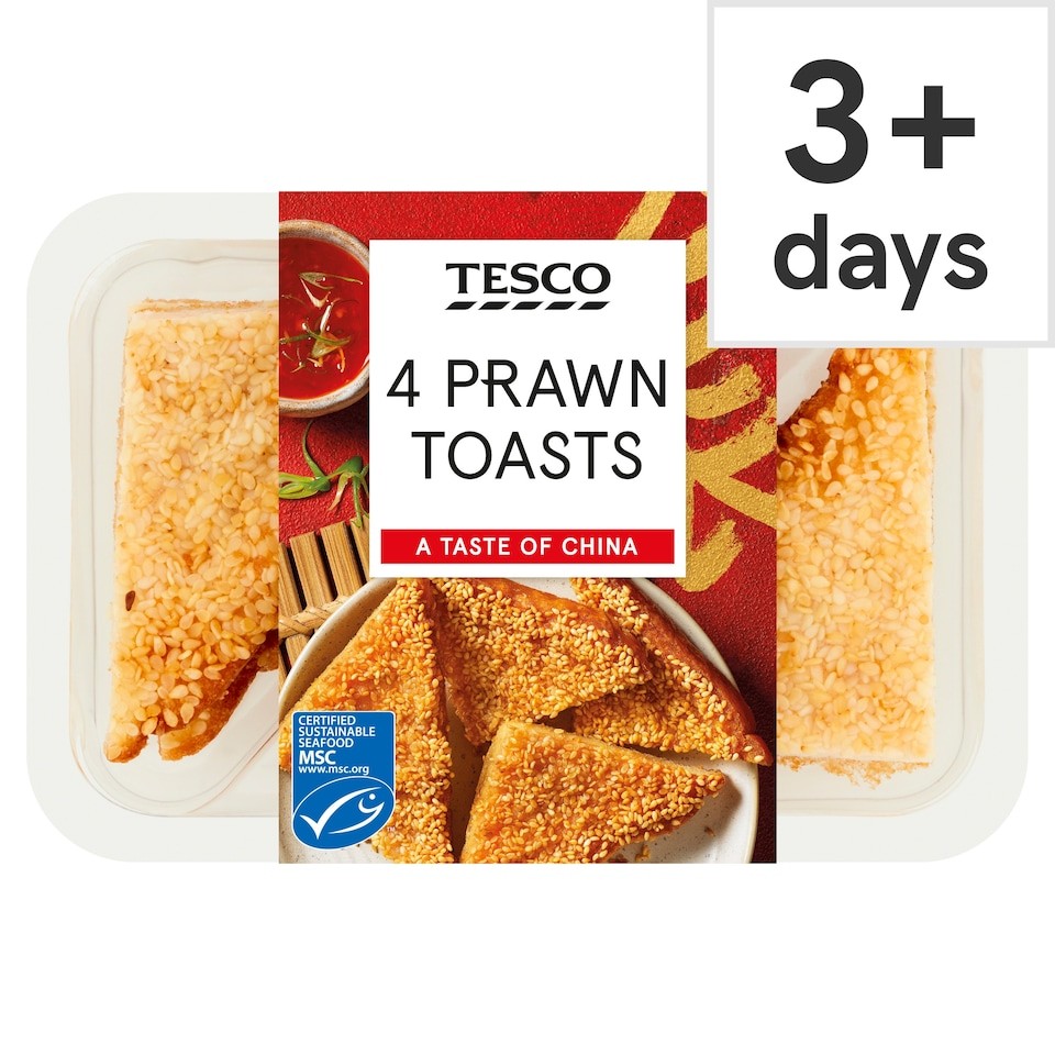 Tesco Prawn Toasts 4 Pack 120g