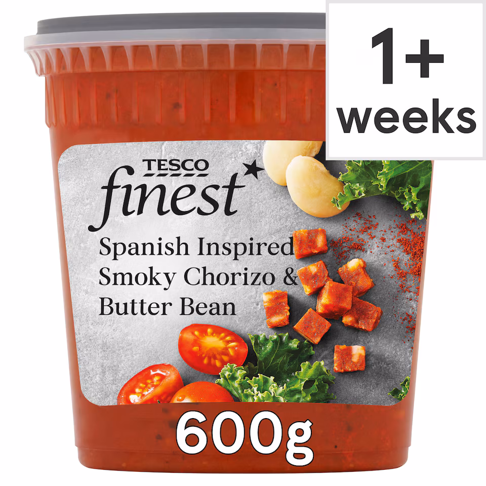 Tesco Finest Spanish Inspired Smoky Chorizo & Butterbean Soup 600g