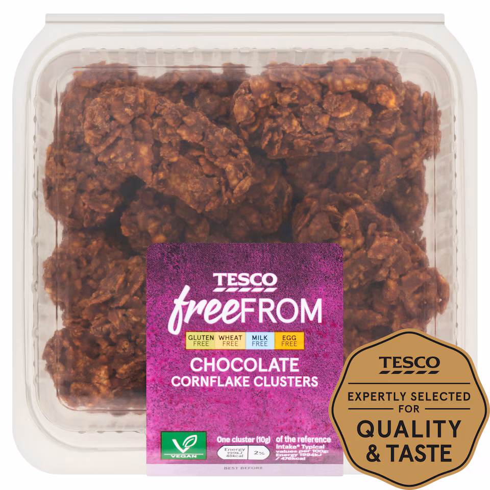 Tesco Free From Chocolate Cornflake Clusters 16 Pack