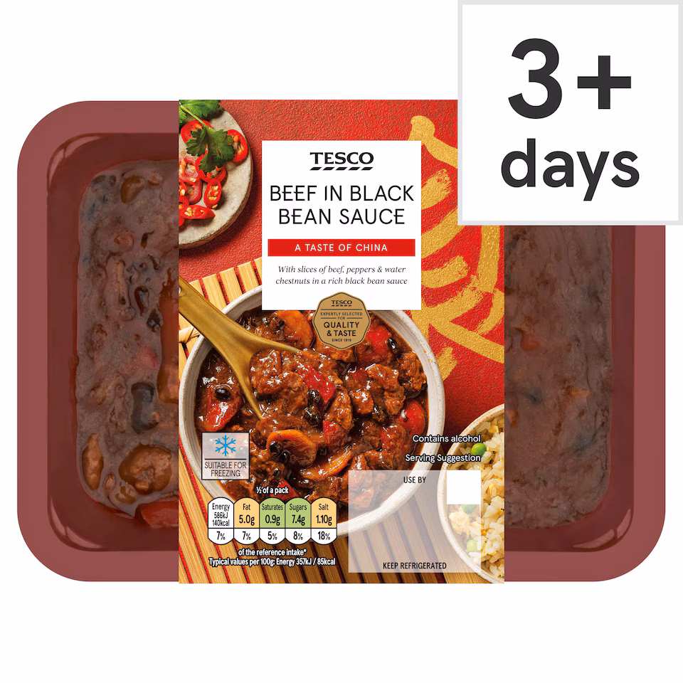 Tesco Beef In Black Bean Sauce 350G