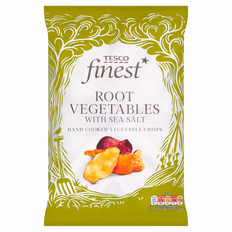 Tesco Finest Root Vegetable With Sea Salt Crisps 125G