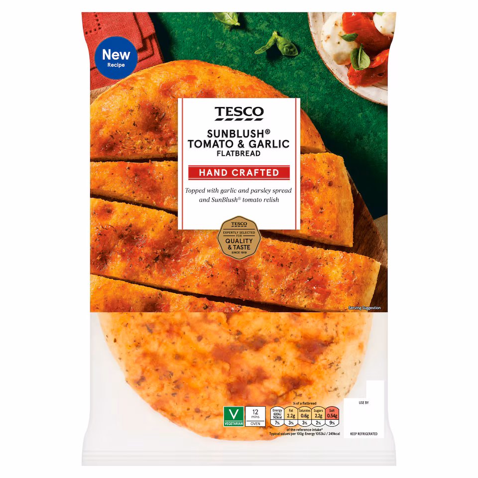 Tesco Sunblush Tomato and Garlic Flatbread 245g