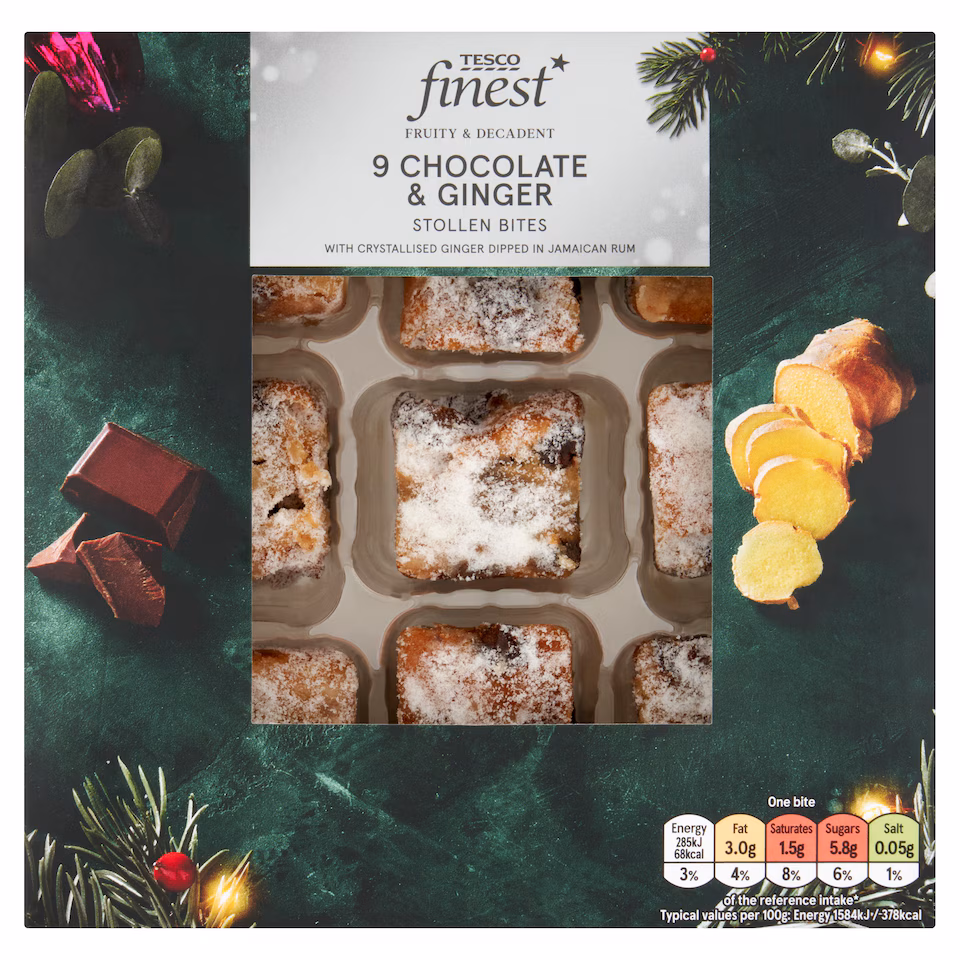 Tesco Finest Chocolate and Ginger Stollen Bites 9 pack