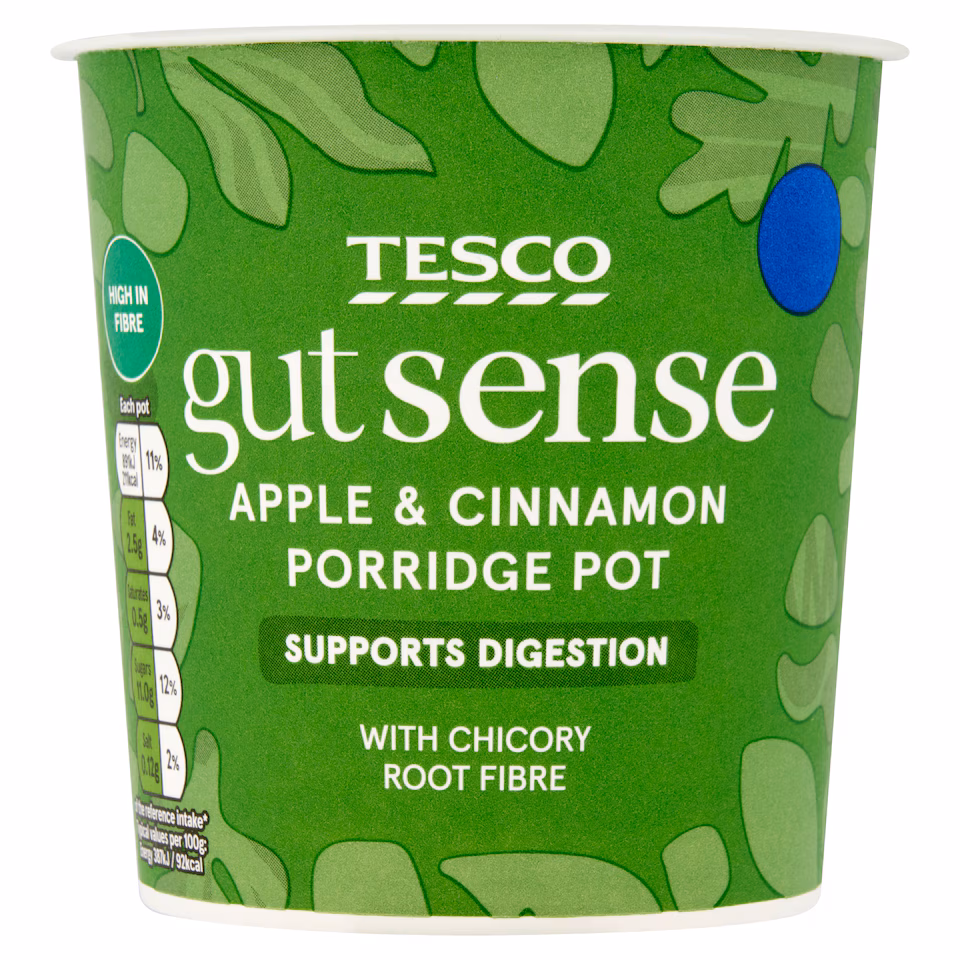 Tesco gut sense Apple & Cinnamon Porridge Pot 60g