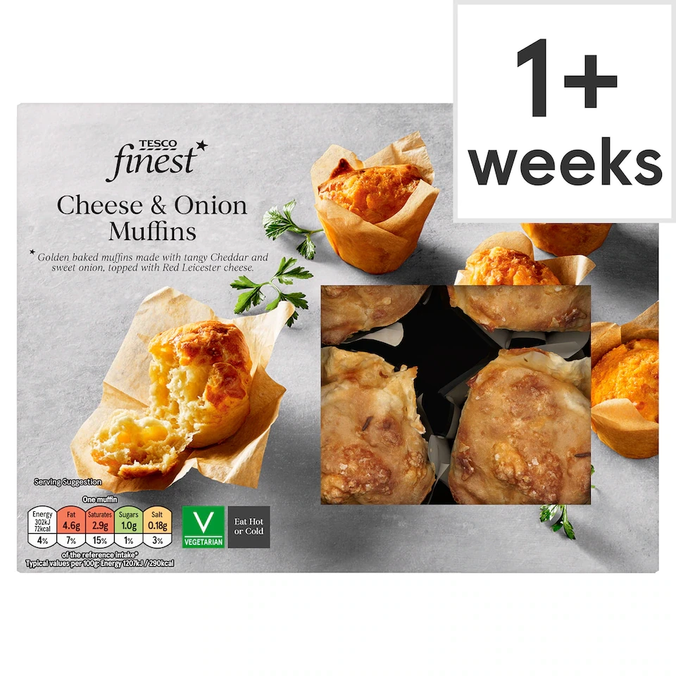 Tesco Finest Dinky Cheese & Onion Muffins 150G