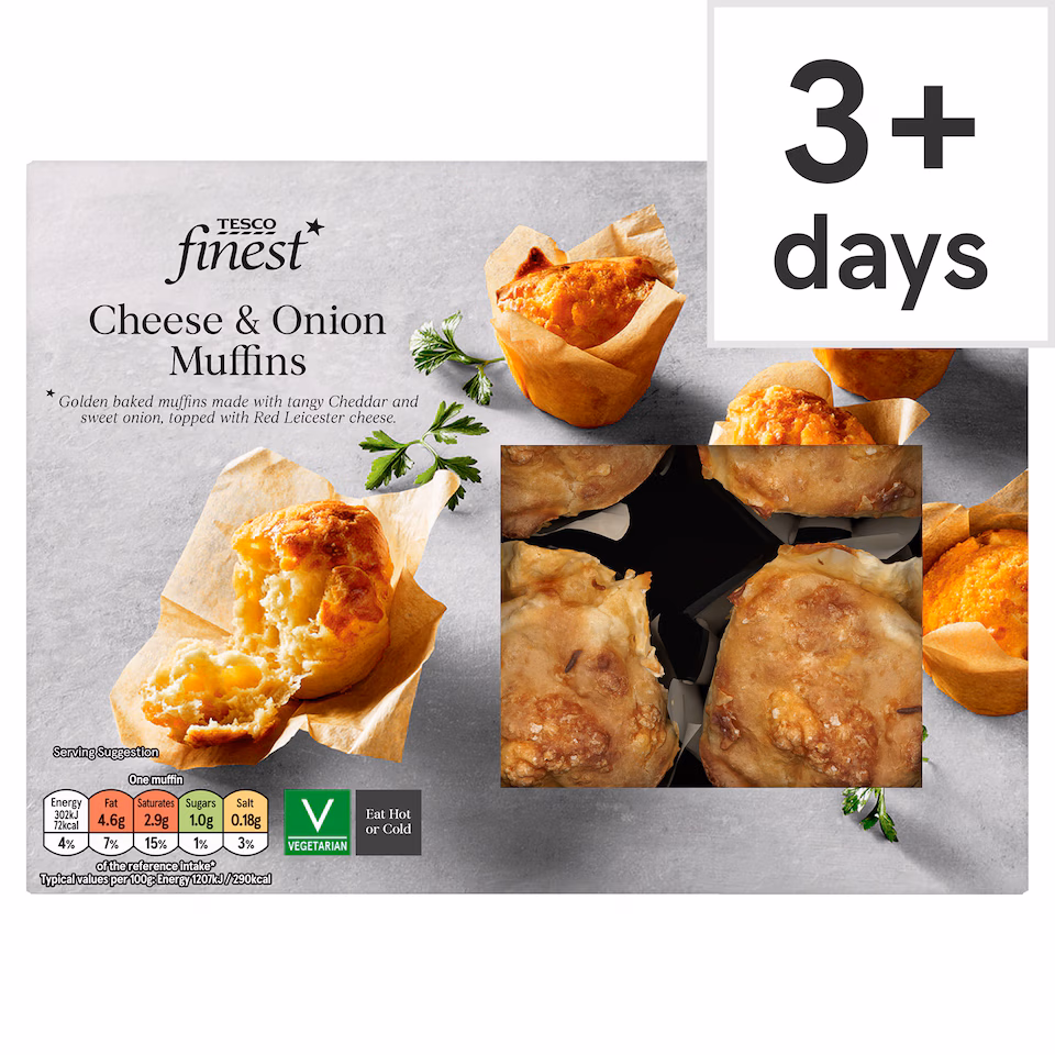 Tesco Finest Dinky Cheese & Onion Muffins 150G