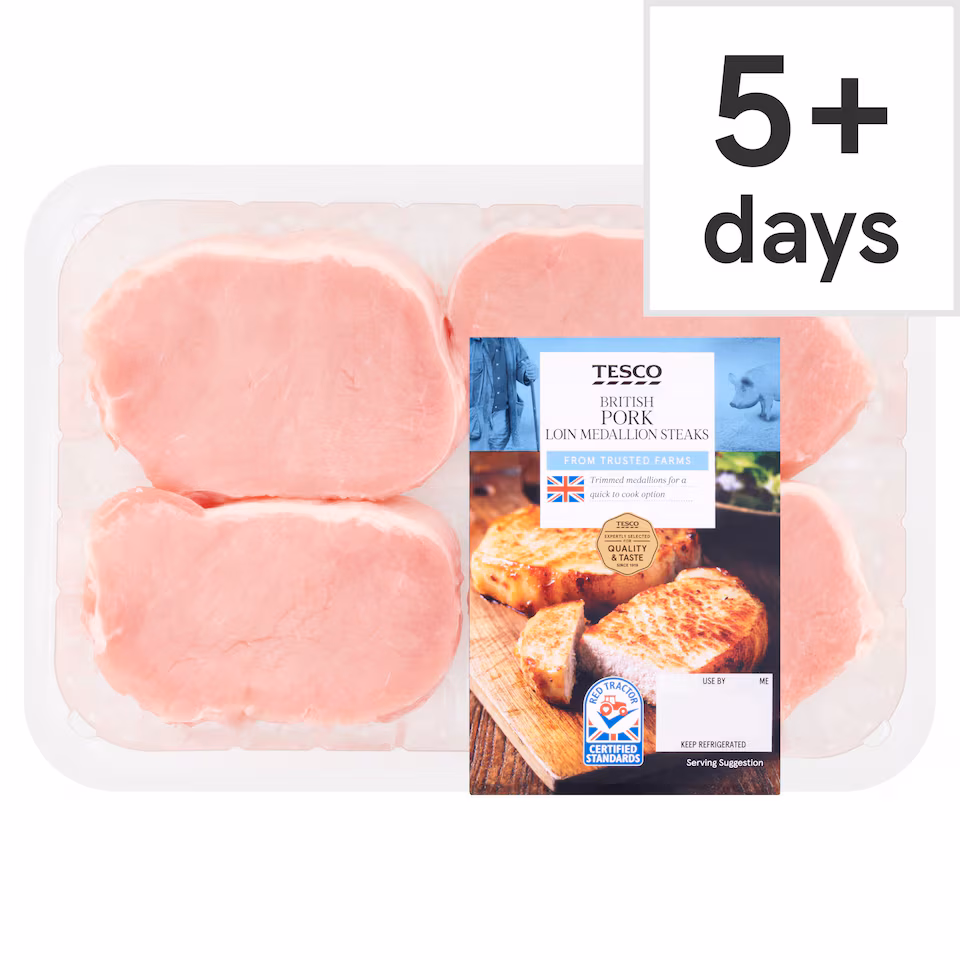 Tesco British Pork Loin Medallion Steaks 400g