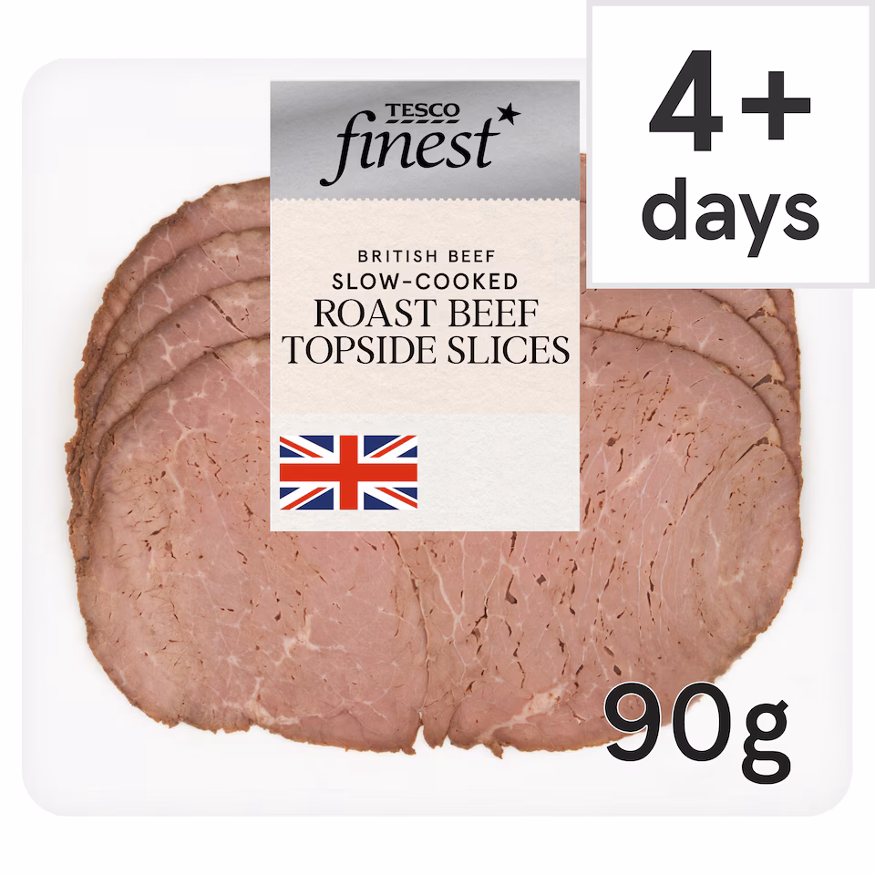 Tesco Finest Slow Cooked Roast Beef Topside Slices 90g