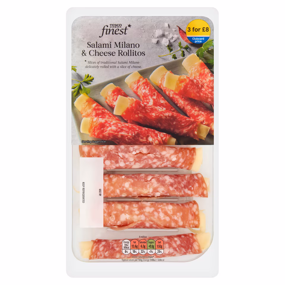 Tesco Finest Salami Milano & Cheese Rollitos 105g