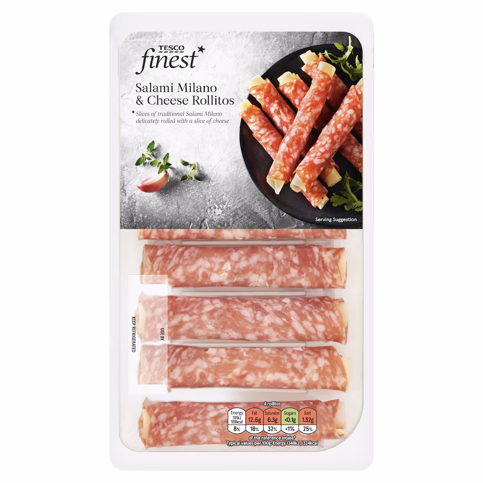 Tesco Finest Salami Milano & Cheese Rollitos 105g