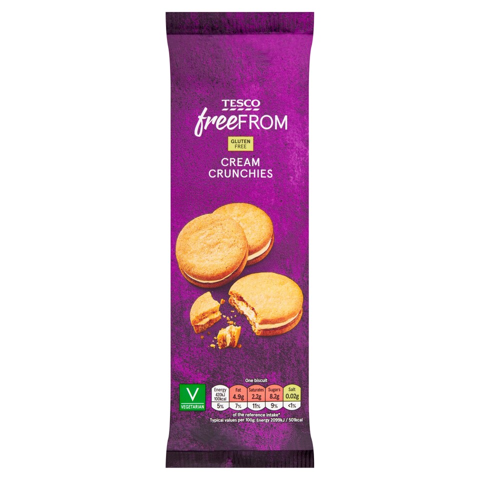 Tesco Free From Cream Crunchies  180g