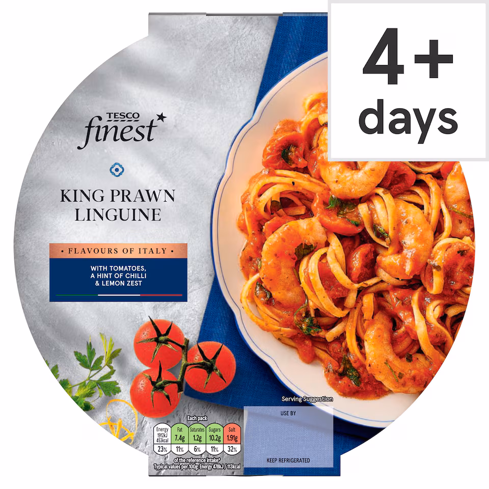Tesco Finest King Prawn Linguine 400G