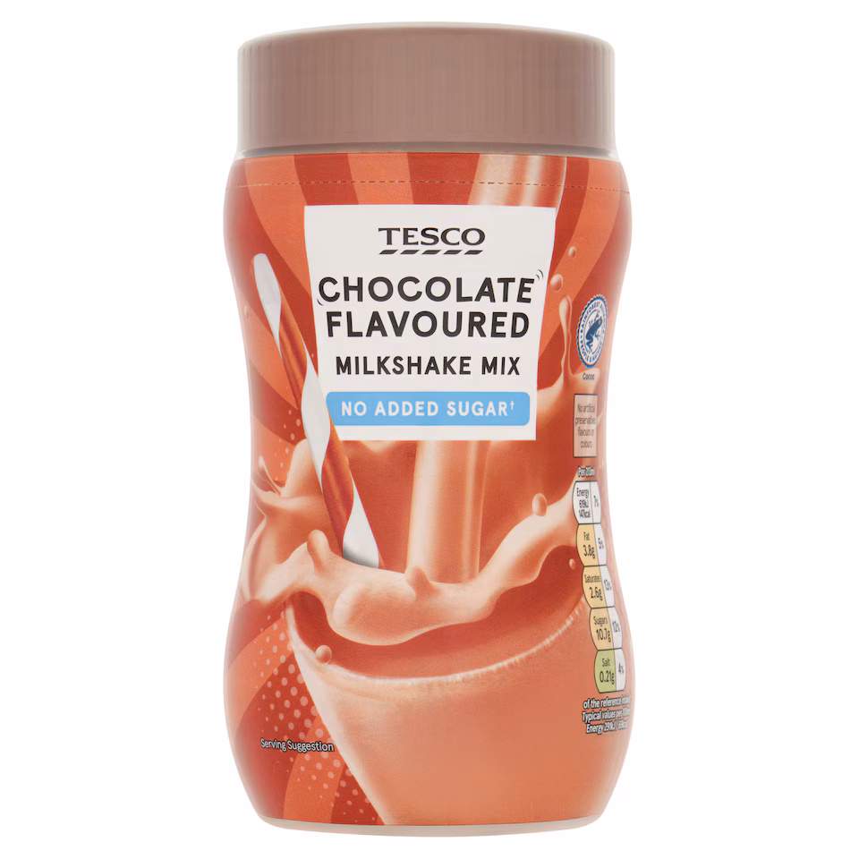 Tesco No Added Sugar Chocolate Flavoured Milkshake Mix 300G