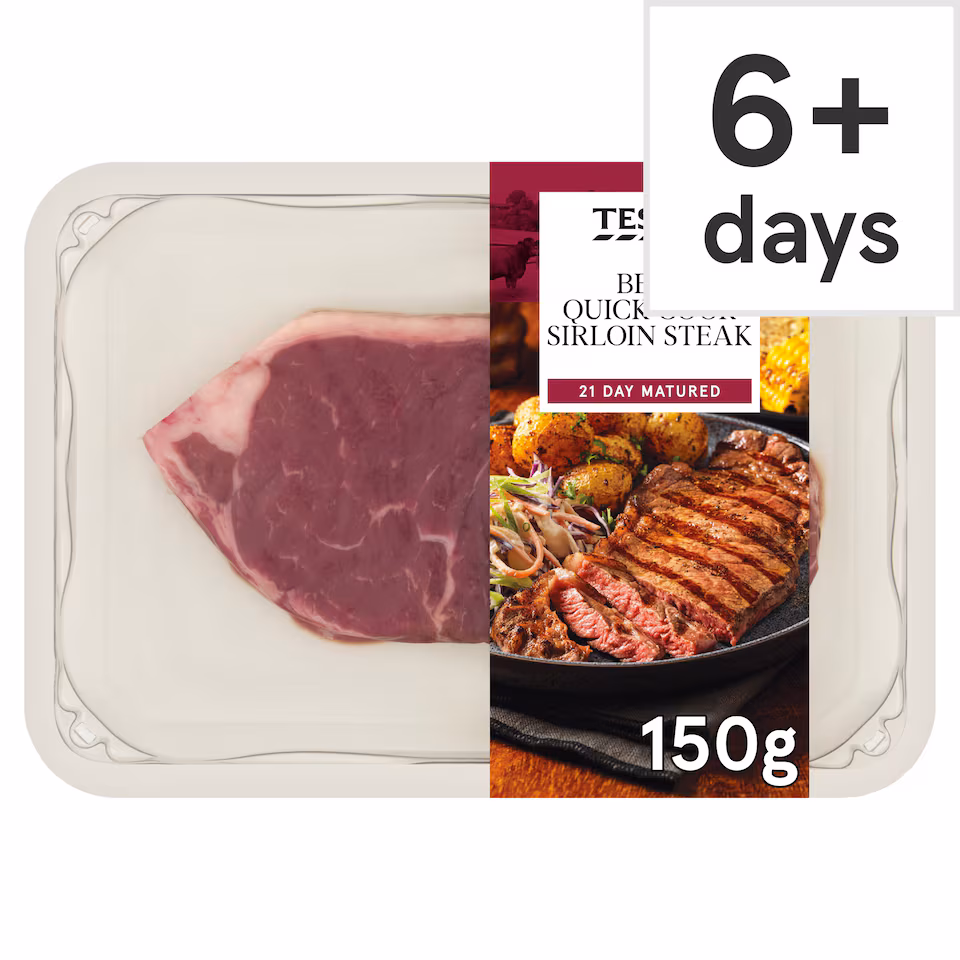 Tesco Quick Cook Sirloin Beef Steak 150g