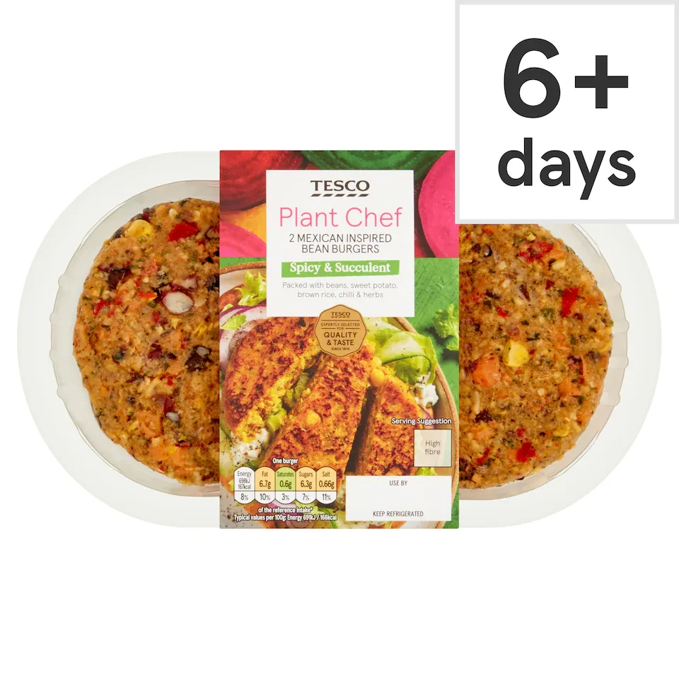 Tesco Plant Chef Mexican Inspired Bean Burgers 226g
