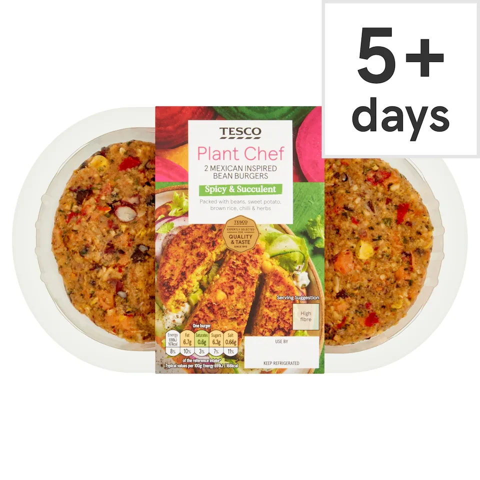 Tesco Plant Chef Mexican Inspired Bean Burgers 226g