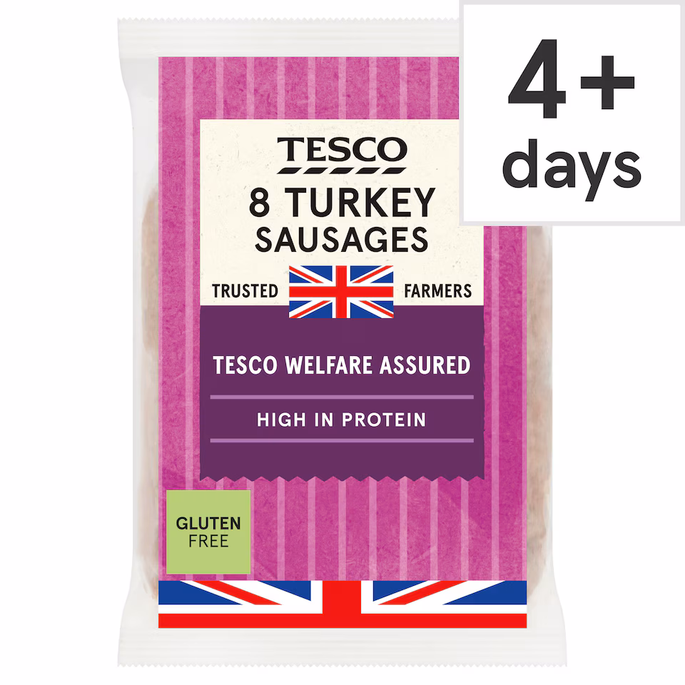 Tesco 8 Turkey Sausages 454G