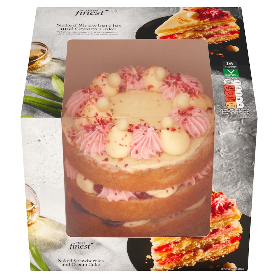 Tesco Finest Strawberries & Cream Cake