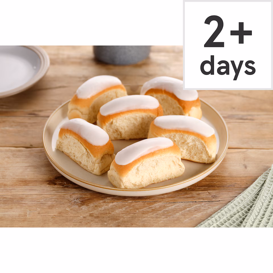 Tesco Iced Finger Buns 6 Pack