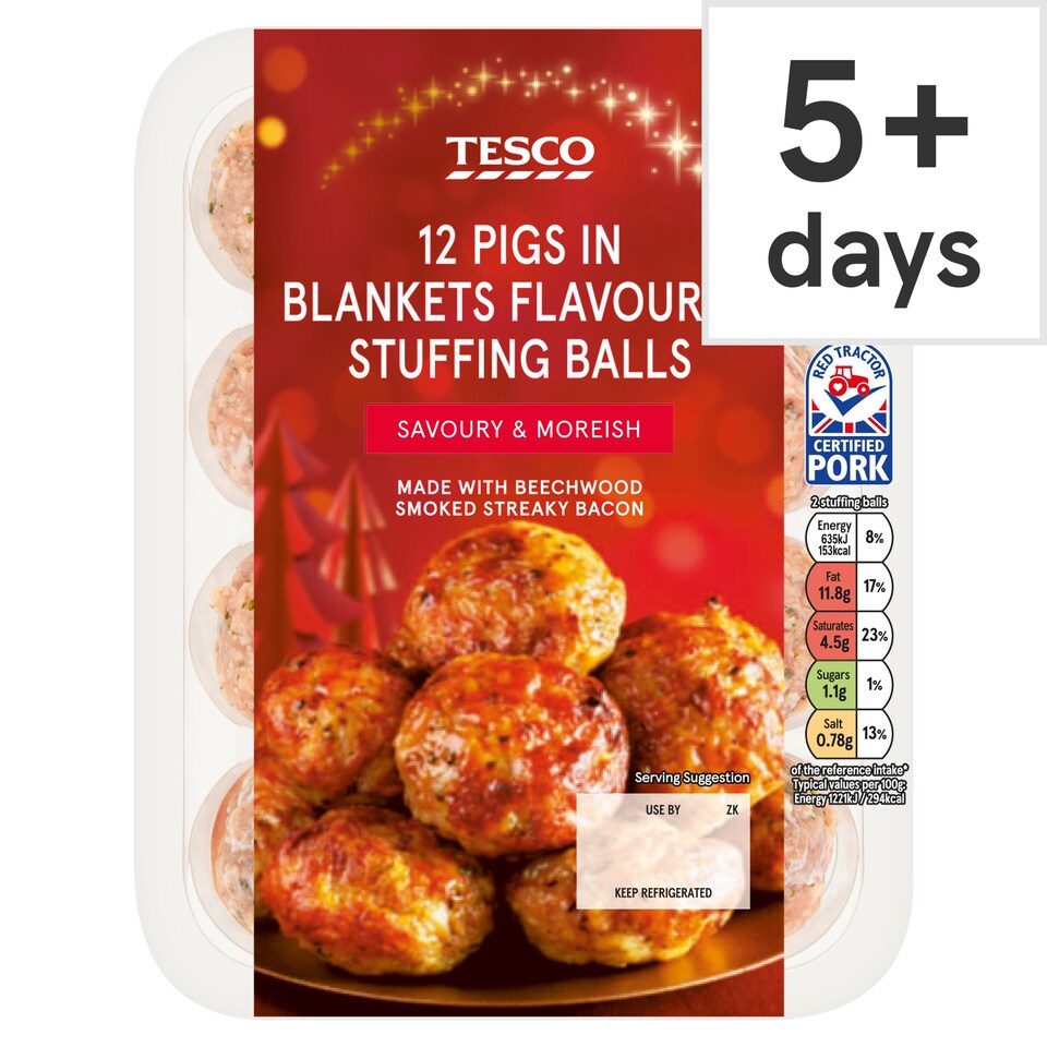 Tesco 12 Pig in Blanket Stuffing Balls 350g
