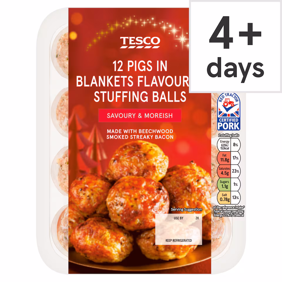 Tesco 12 Pig in Blanket Stuffing Balls 350g