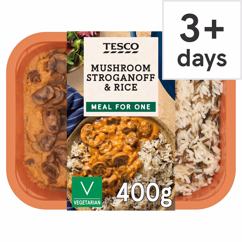 Tesco Mushroom Stroganoff & Rice 400G