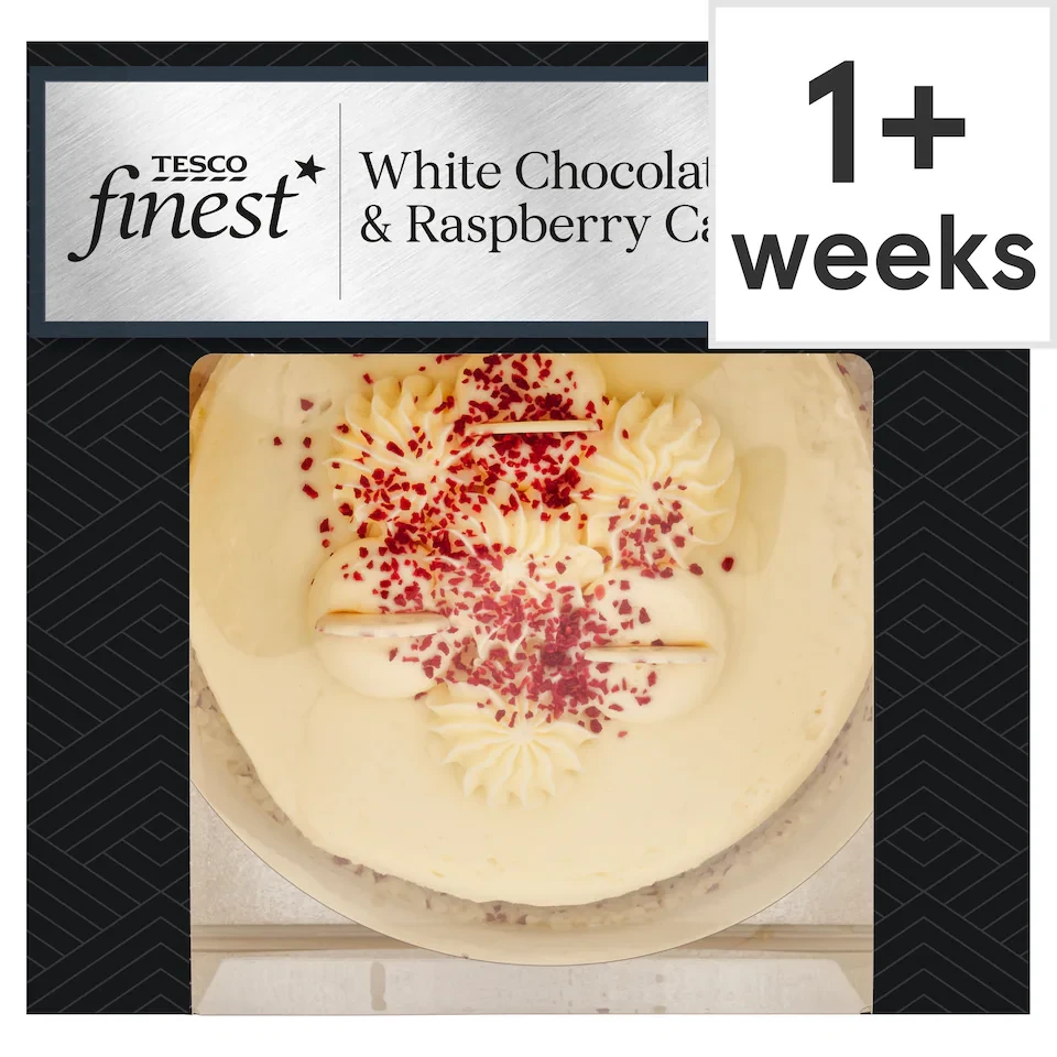 Tesco Finest White Chocolate & Raspberry Cake 16 Servings