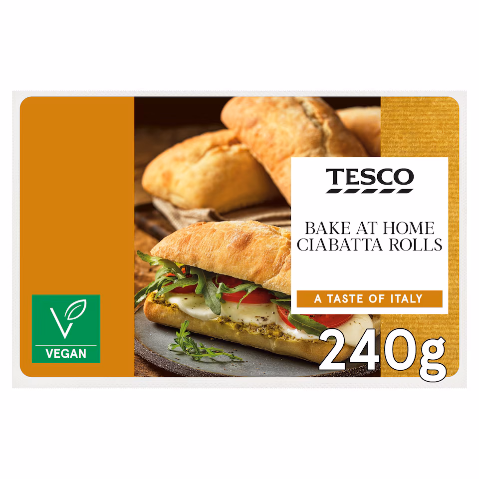 Tesco Bake at Home Ciabatta Rolls 4 pack