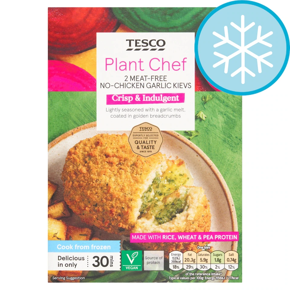 Tesco Plant Chef 2 Meat-Free No-Ckn Garlic Kievs 280G