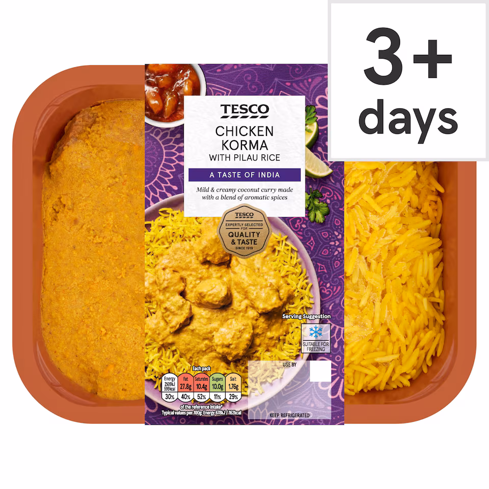 Tesco Chicken Korma With Pilau Rice 400g
