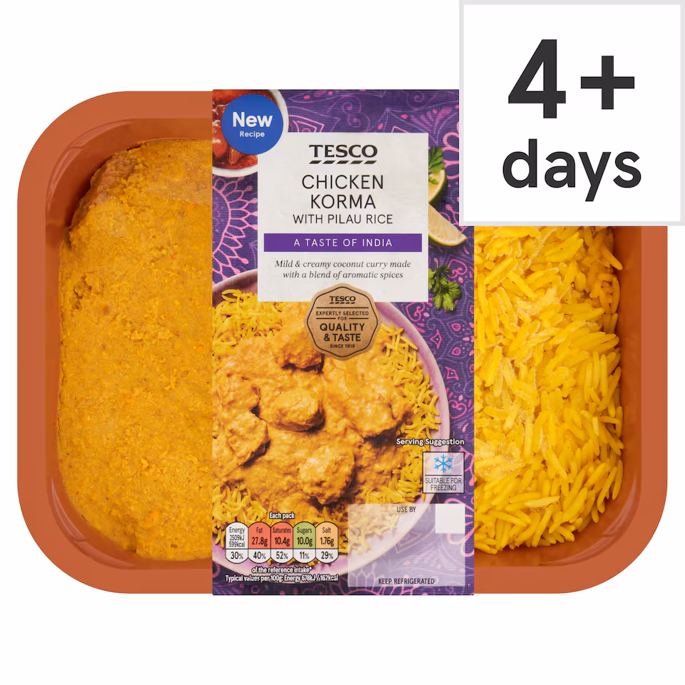 Tesco Chicken Korma With Pilau Rice 400g