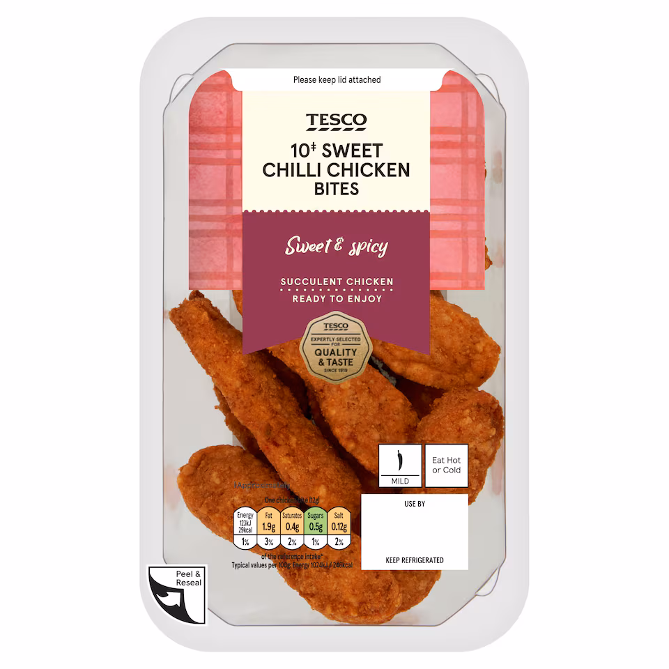 Tesco 10 Sweet Chilli Chicken Satay bites 120g