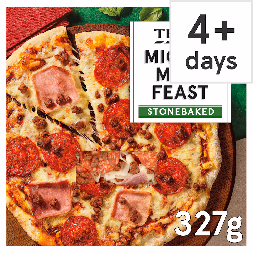 Tesco Stonebaked Mighty Meat Feast Pizza 327g