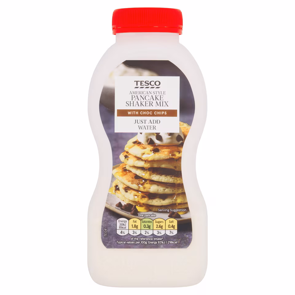Tesco American Pancake Shaker Mix With Chocolate Chips 155G