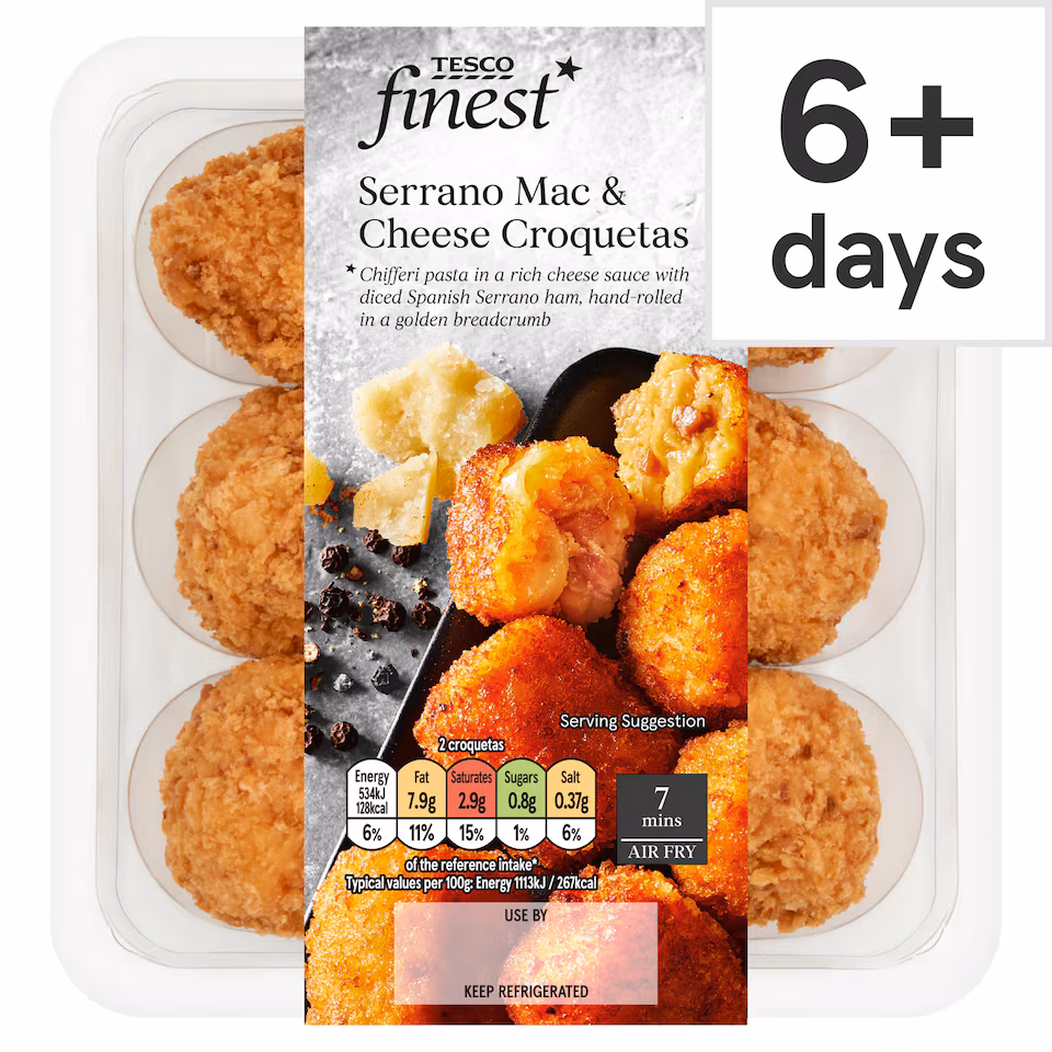 Tesco Finest Serrano Mac and Cheese Croquetas 144g