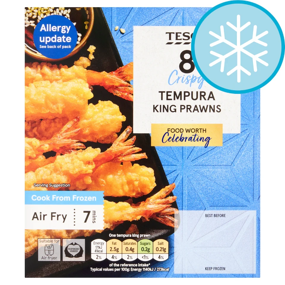 Tesco 8 Crispy Tempura King Prawns 140g