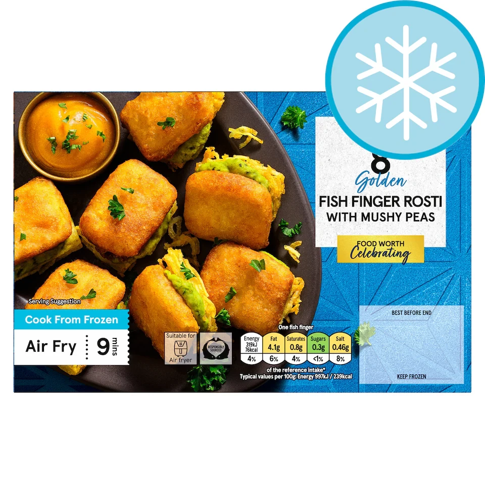 Tesco Fish Finger Rosti With Mushy Peas 280g