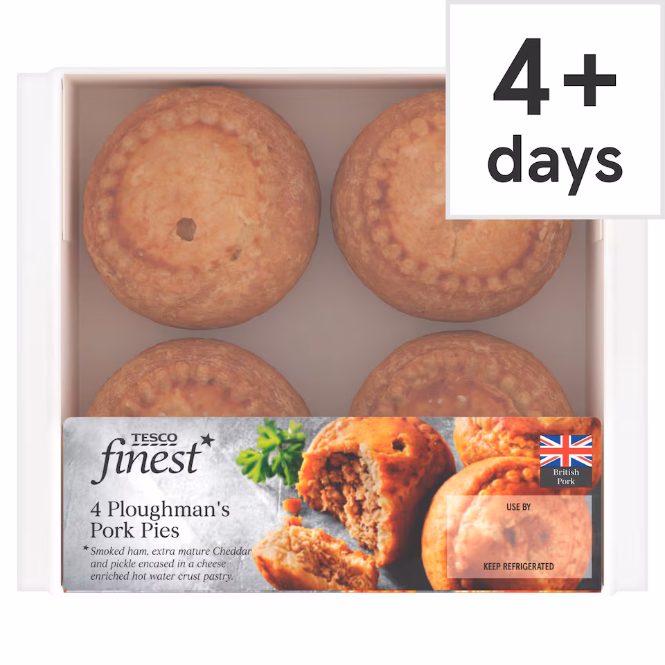 Tesco Finest Ploughman's Pork Pies 4 Pack 300g