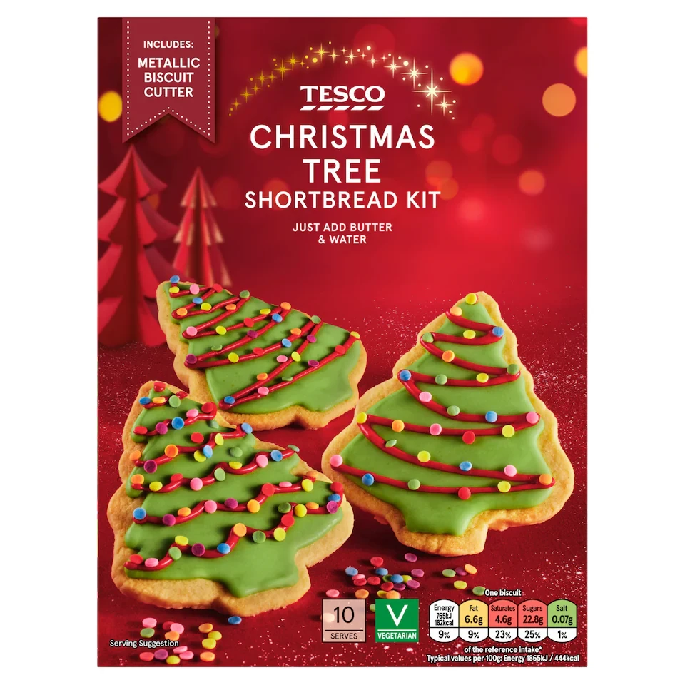 Tesco Christmas Tree Shortbread Kit 330G
