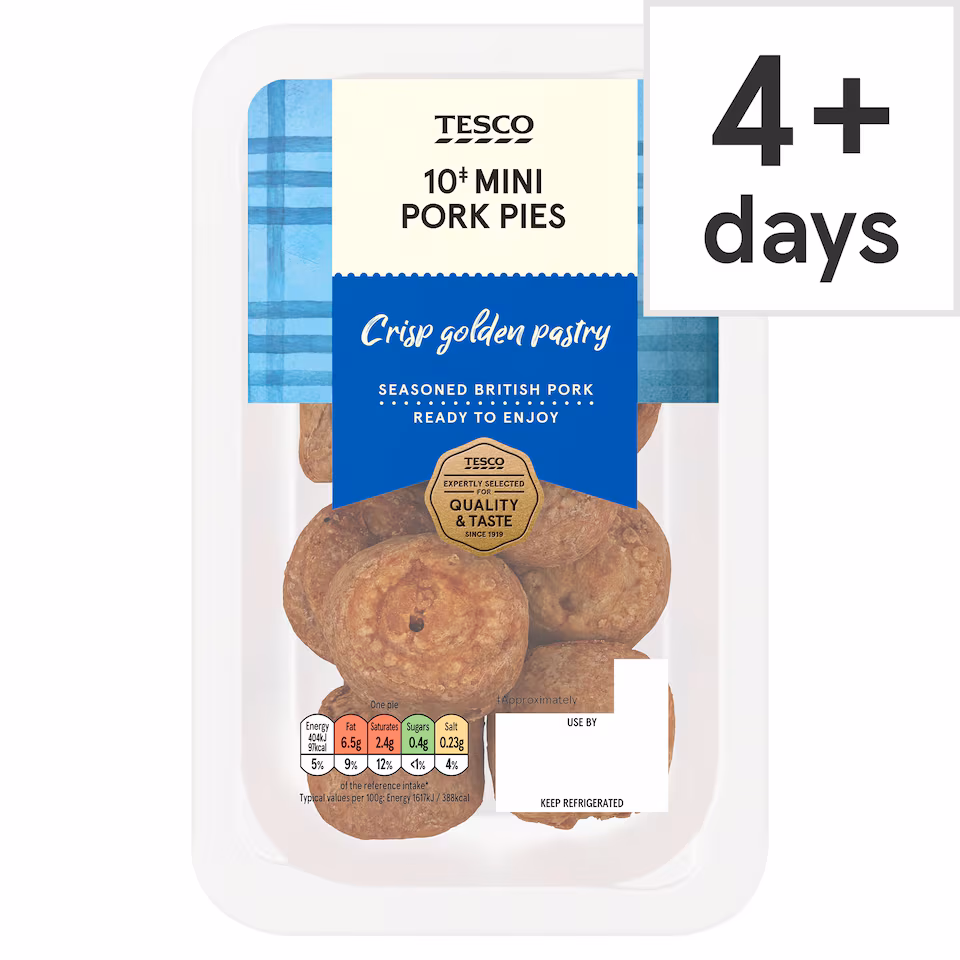 Tesco 10 Mini Pork Pies 250g