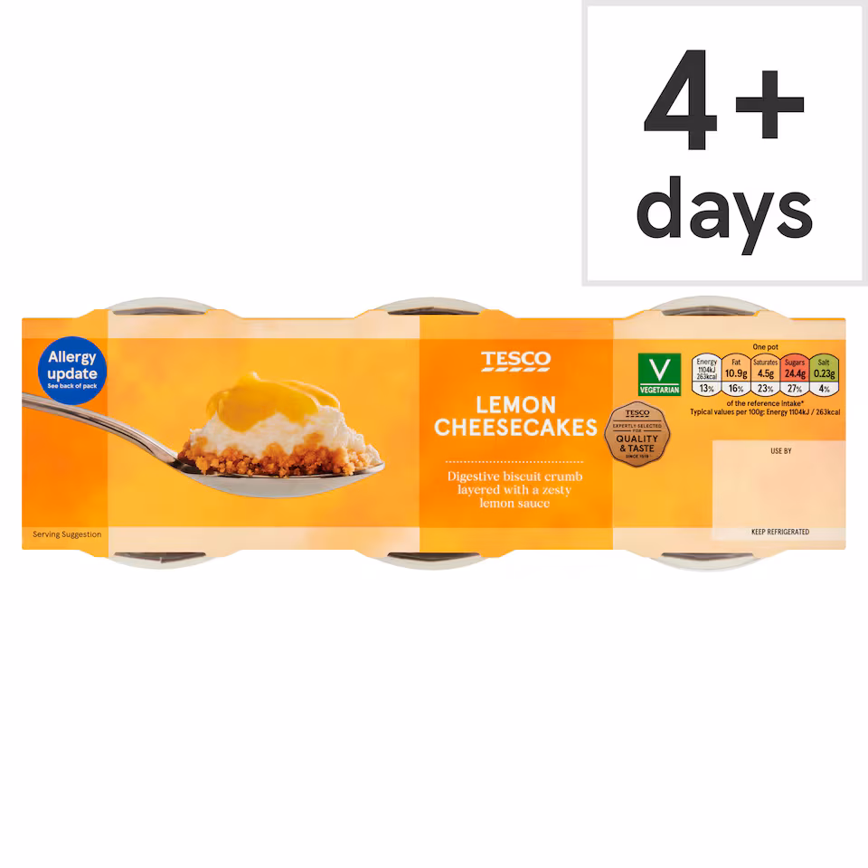 Tesco Lemon Cheesecakes 3 x 100g