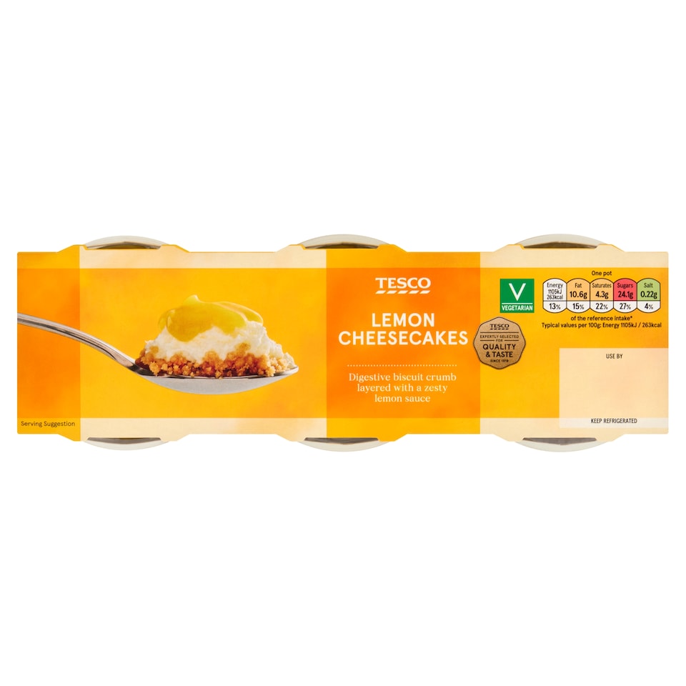 Tesco Lemon Cheesecakes 3 x 100g