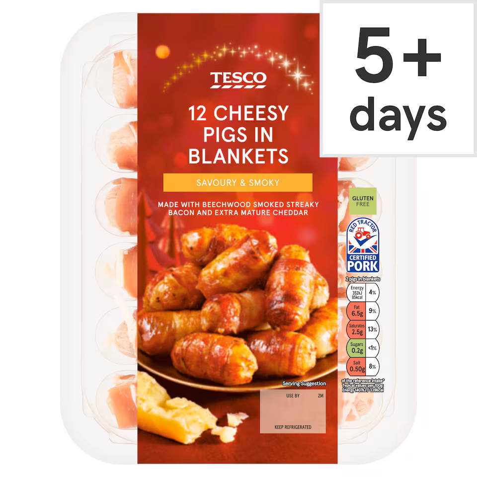 Tesco 12 Cheesy Pigs In Blankets 222G