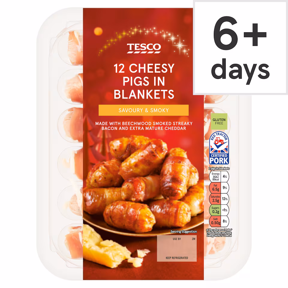Tesco 12 Cheesy Pigs In Blankets 222G