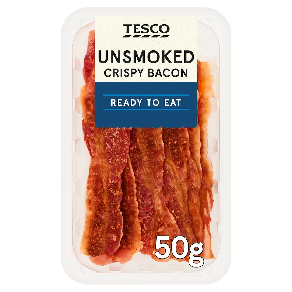 Tesco Unsmoked Crispy Bacon 50g