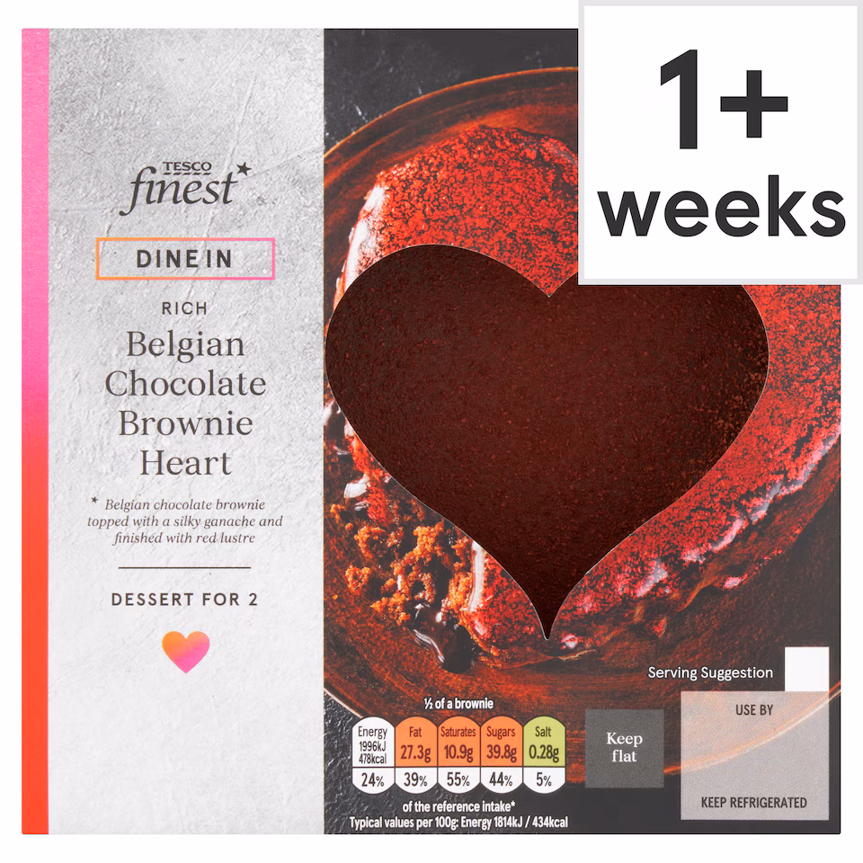 Tesco Finest Belgian Chocolate Brownie Heart 220g