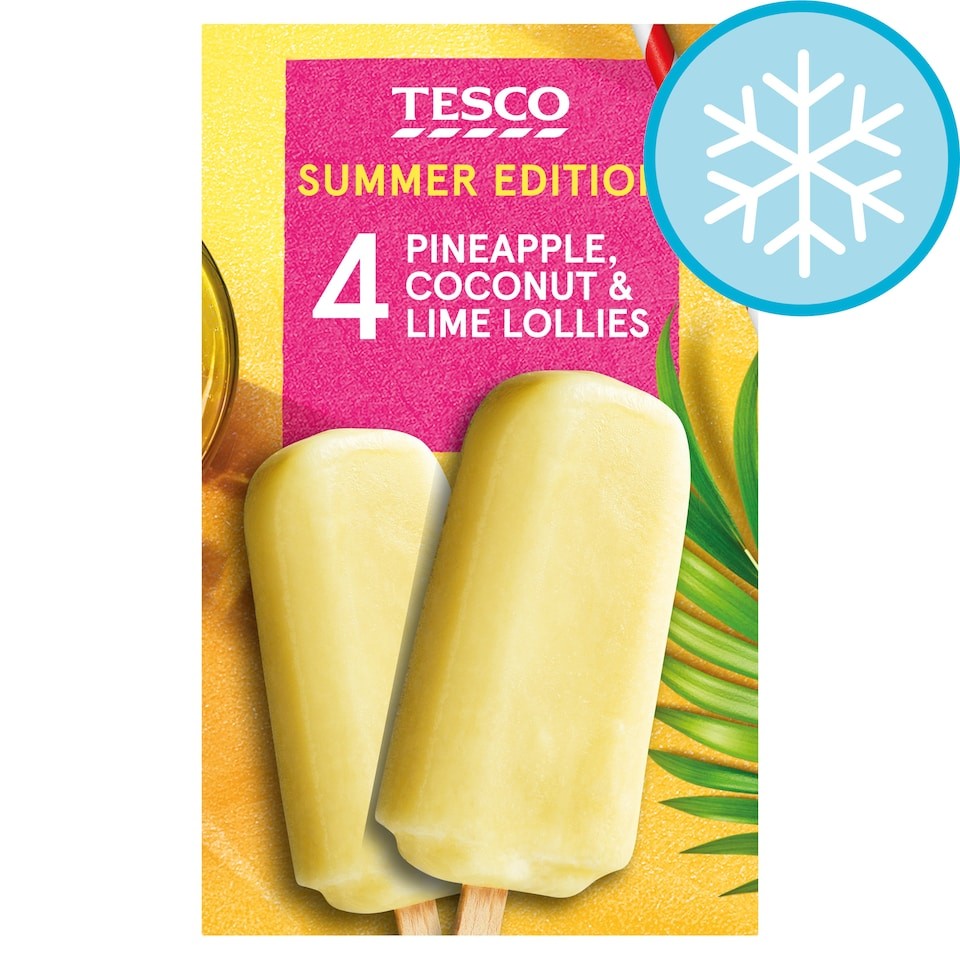 Tesco Pineapple, Coconut & Lime Lollies 4x73ml